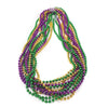 144 Mardi Gras Beads - 33" Metallic Necklace Bulk Assortment - Bulk