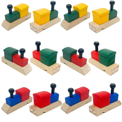12 Pack of Wooden Train Whistles - Fun Noise Maker Wood Toys for Kids, Montessori Toy and Party Favor for Thomas Themed Birthday Parties (1 Dozen Whistles)