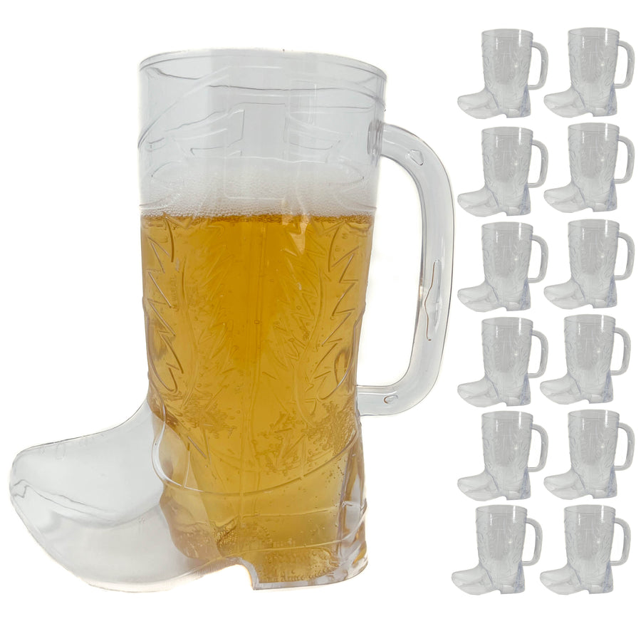12 Cowboy Boot Plastic Mugs
