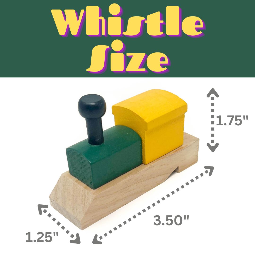 12 Pack of Wooden Train Whistles - Fun Noise Maker Wood Toys for Kids, Montessori Toy and Party Favor for Thomas Themed Birthday Parties (1 Dozen Whistles)