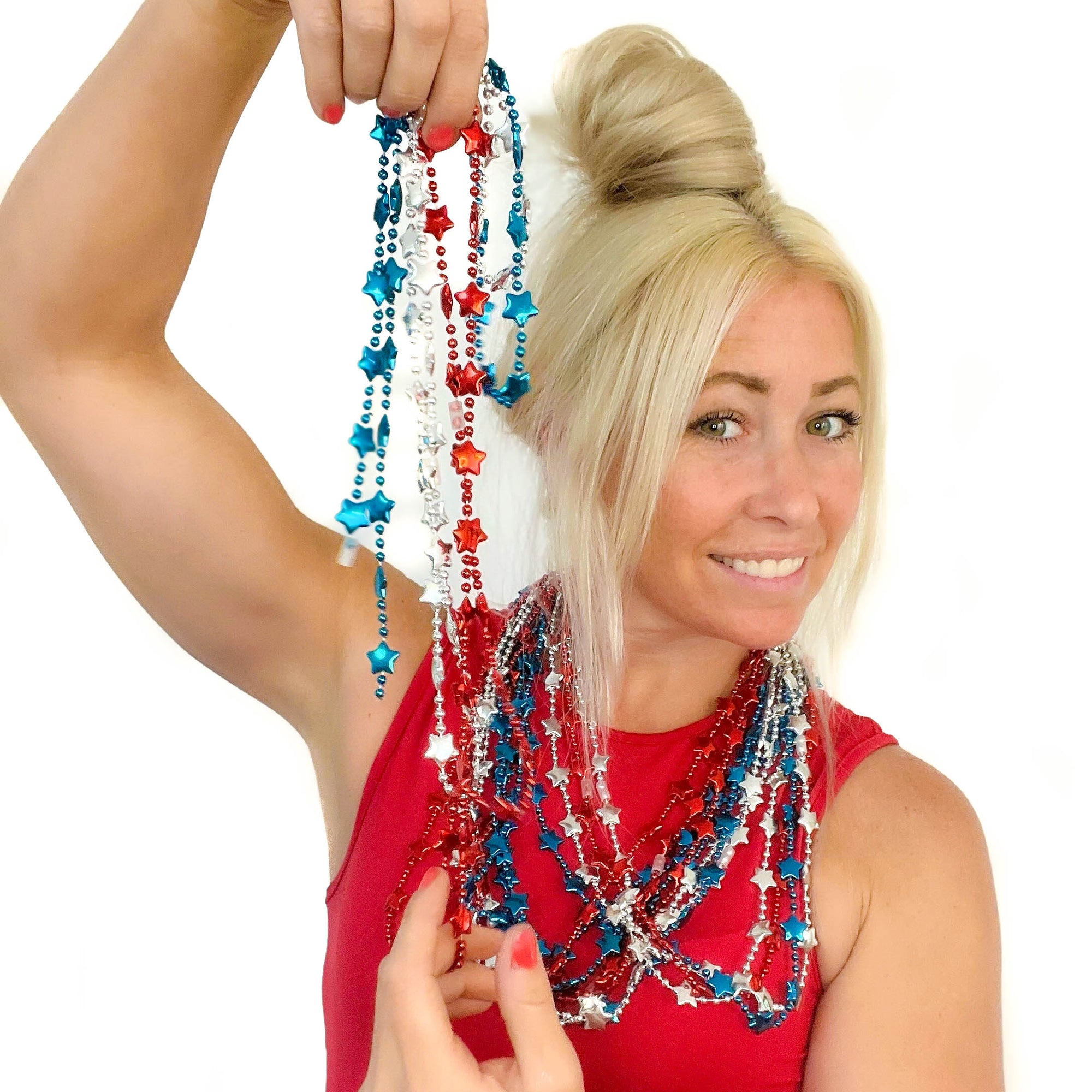 Amazon.com: Madison Tyler American Flag Necklace Earrings for Women Girl |  4th of July Heart Star Uncle Sam Hat USA Bead Pendant Necklace & Dangle  Earrings | Patriotic Independence Day Necklace Earrings