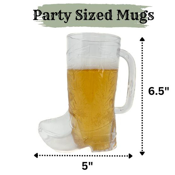 12 Cowboy Boot Plastic Mugs