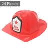 24 Plastic Firefighter Hats for Kids - Fire Chief Hats Bulk - Bulk