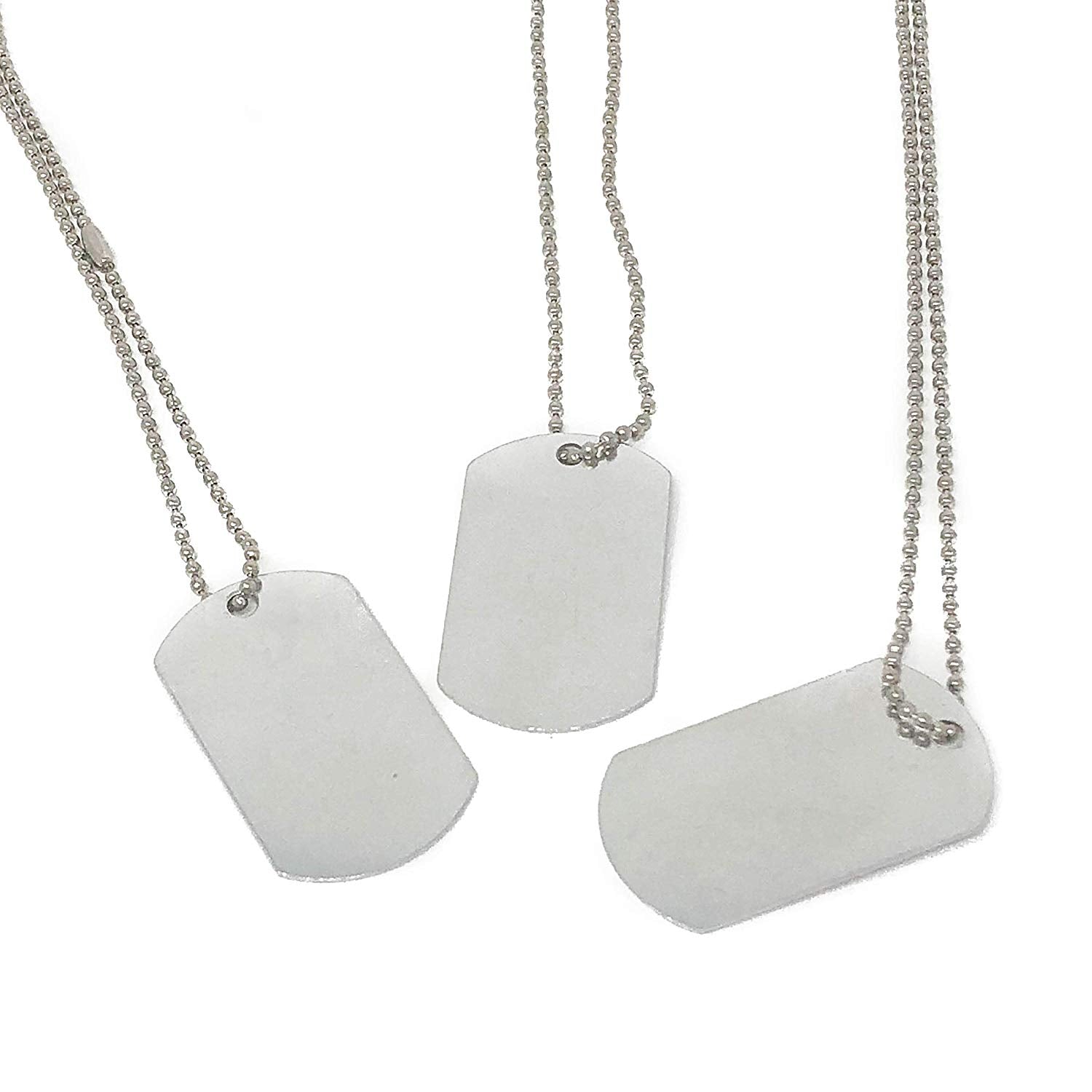 24 Military Dog Tags for Kids - Silver Necklaces (2 Dozen)