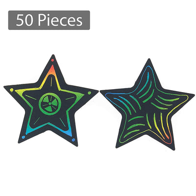 50 Scratch Art Star Craft Kit - Easter Crafts for Kids - Bulk