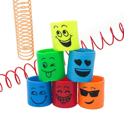 50 Piece Emoji Magic Spring Toy - Mini Magic Coil with Goofy Smiles