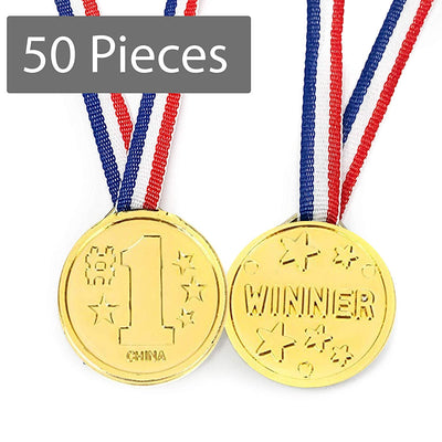 50 Goldtone Plastic Award Winner Medal - BULK