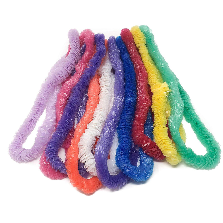 200 Piece Plastic Flower Leis Bulk Assortment - Tropical Leis Luau Party Supplies