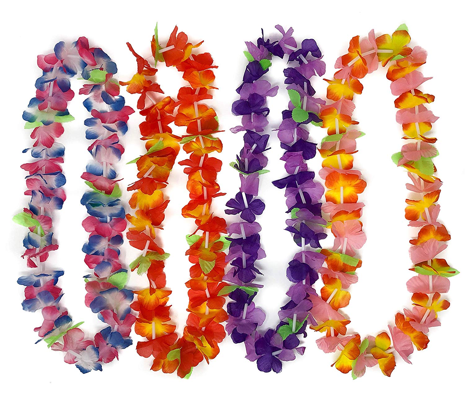 50 Hawaiian Leis - Tropical Flower Leis for Luau Party