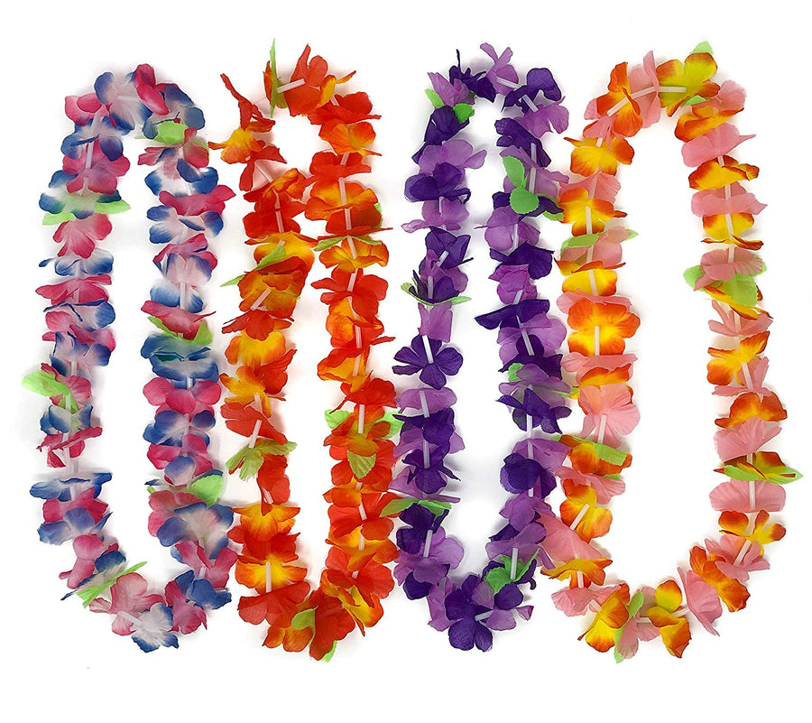 50 Hawaiian Leis - Tropical Flower Leis for Luau Party