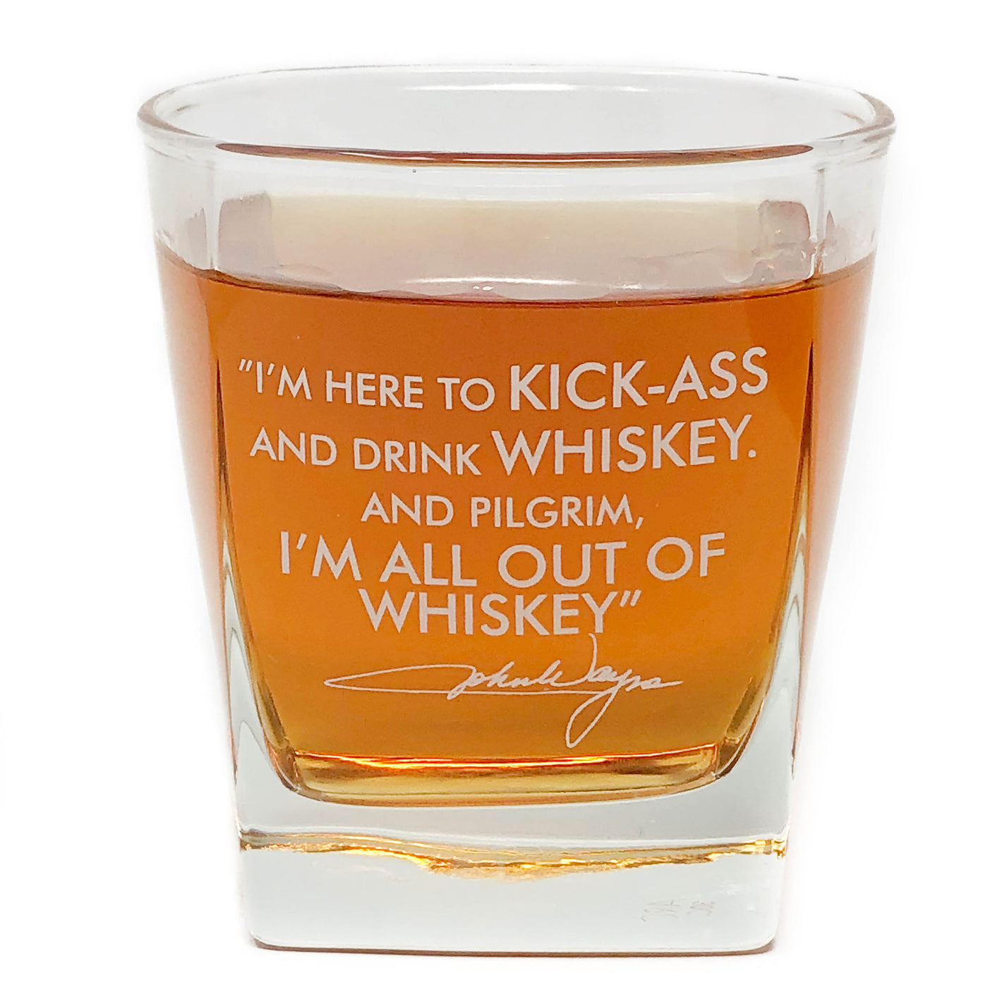 John Wayne Quote Whiskey Cocktail Glass, 10 oz