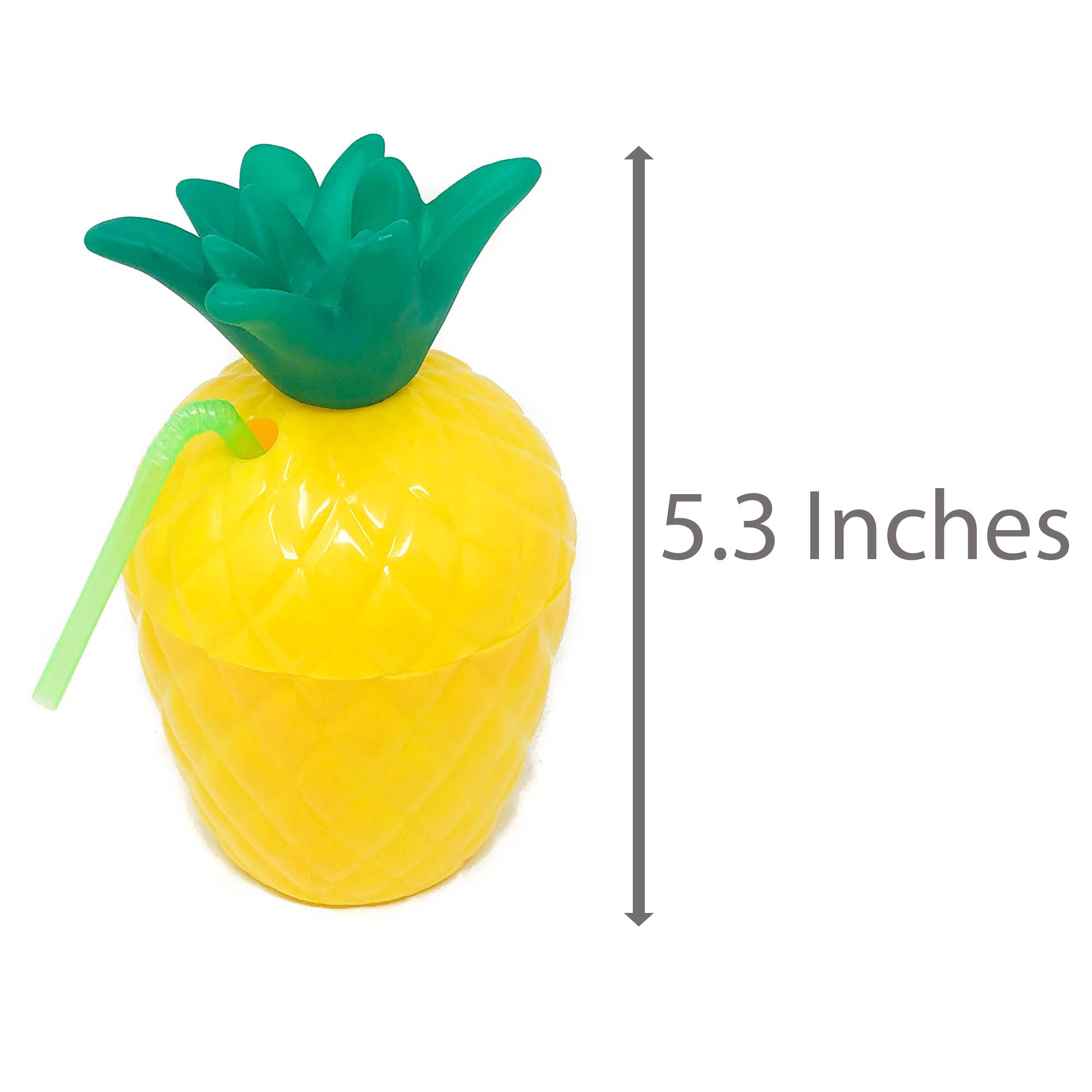 Tropical Pineapple Straws, Plastic Bulk Luau Party Reusable Summer