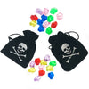 12 Count Pirate Drawstring Bags With 1 Dozen Plastic Jewels