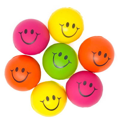 24 Pack Smile Face Stress Balls - Squeeze Ball Squishies Toy (2 DZ)