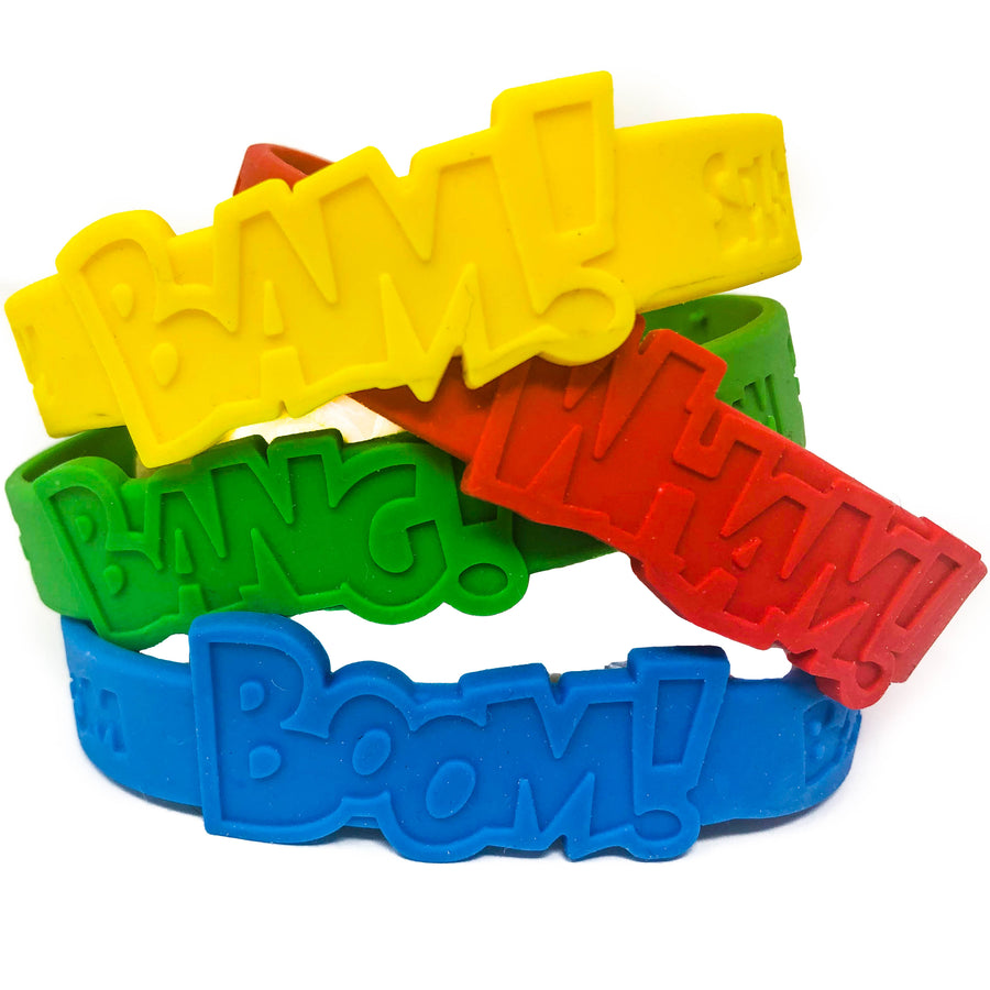 48 Superhero Bracelet Party Supplies - Superhero Party Favors - Bulk