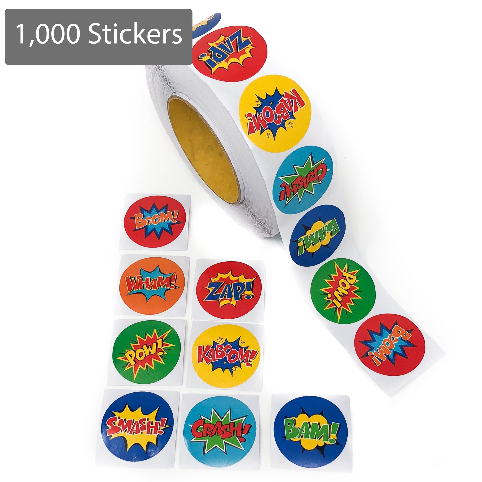 1,000 Piece Superhero Sticker Roll Party Supplies - Superhero Party Favors